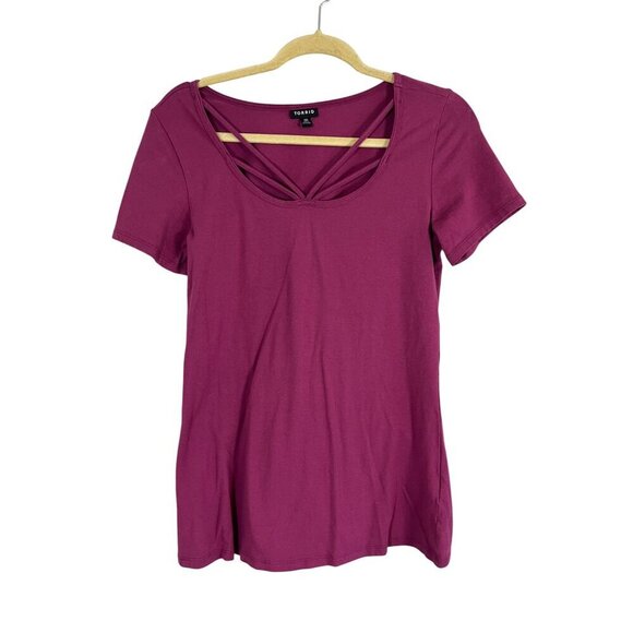Torrid Top Women 10 Pink Active Capsule Neutral Yoga Stretch Minimalist 80s Soft - Picture 1 of 10